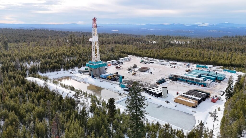 Image of a drilling rig on site at Newberry